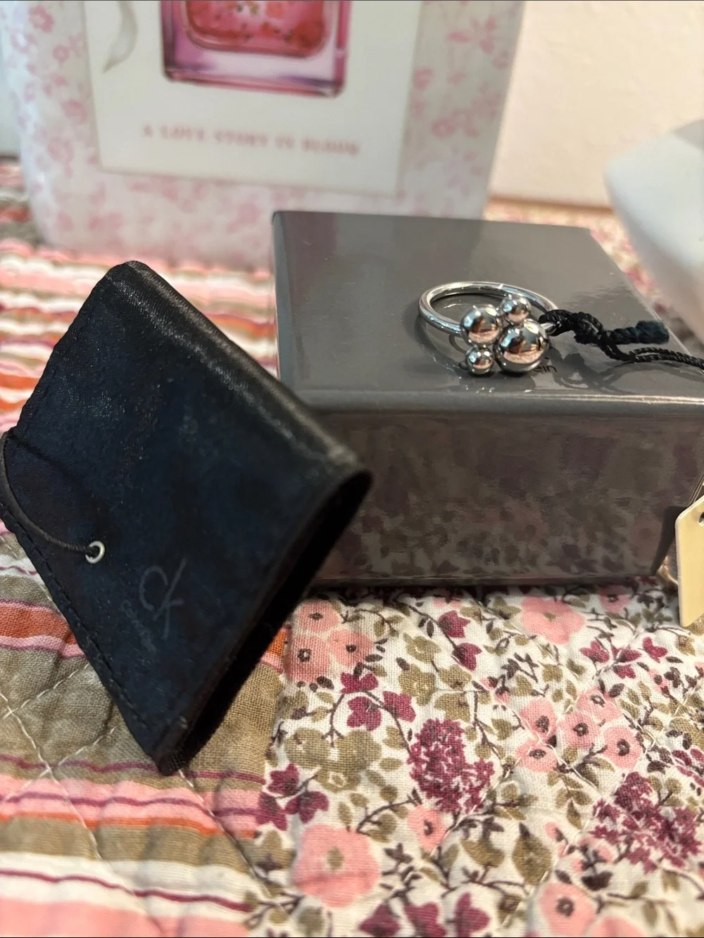 Calvin Klein NWT Fidget Spinner Sterling Silver Bubble Ring. Size - 8.5-9 - Picture 1 of 4